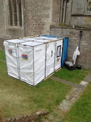 Asbestos removal operation from boiler house